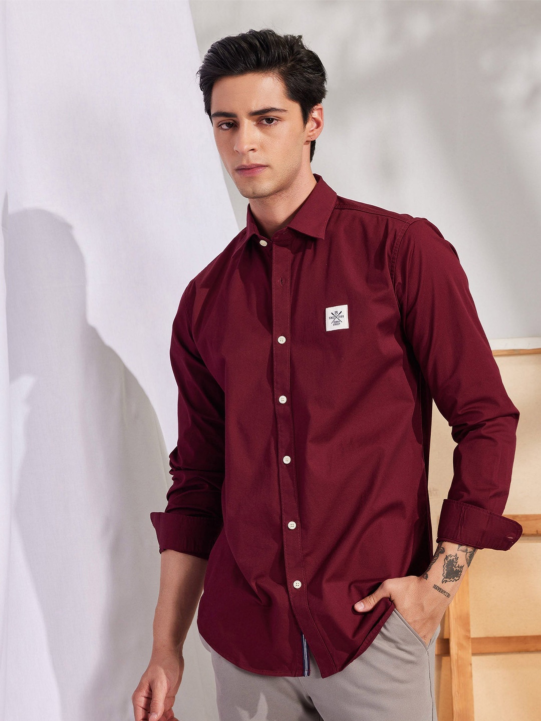 

Red Flame Men Opaque Casual Shirt