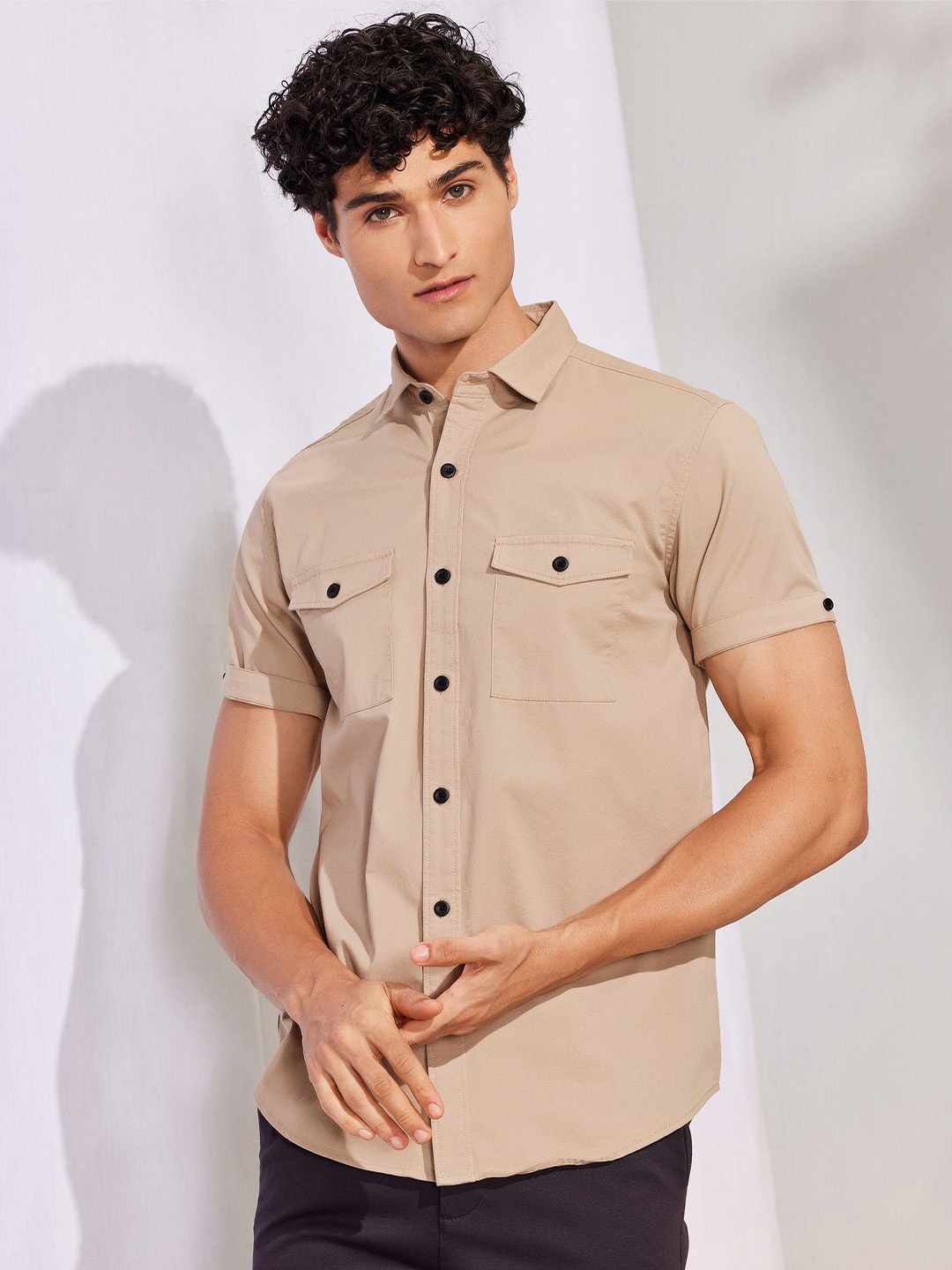 

Red Flame Cotton Casual Shirt, Khaki