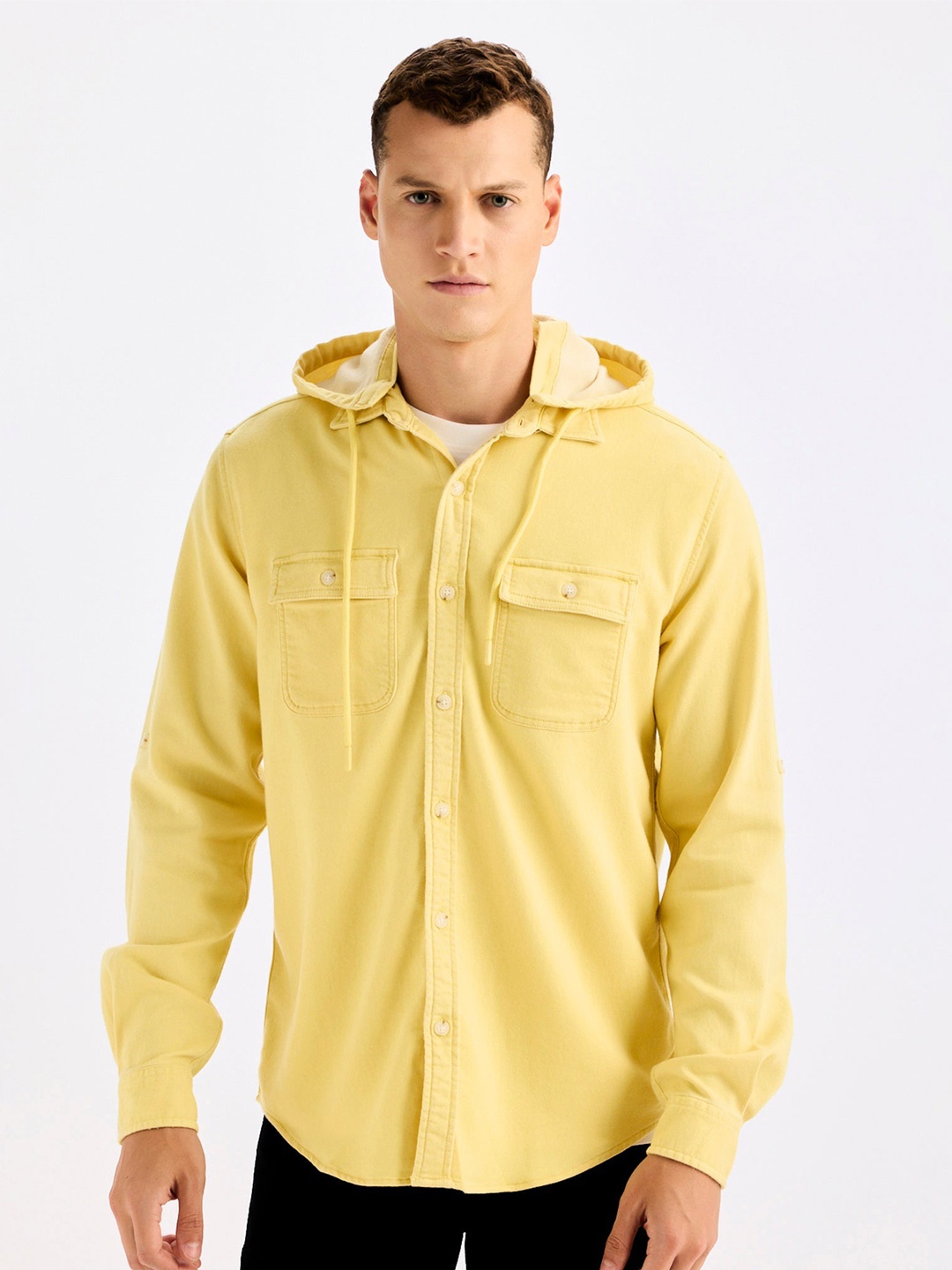 

Red Flame Men Opaque Casual Shirt, Yellow