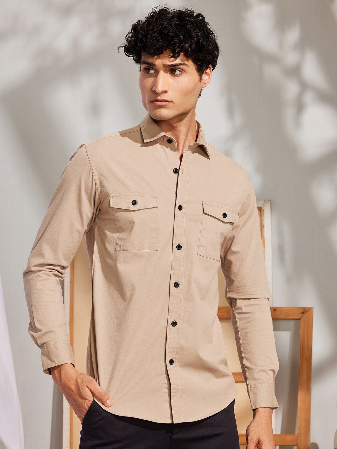 

Red Flame Men Opaque Casual Shirt, Khaki
