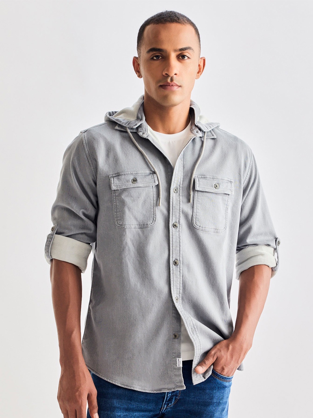 

Red Flame Men Opaque Casual Shirt, Grey