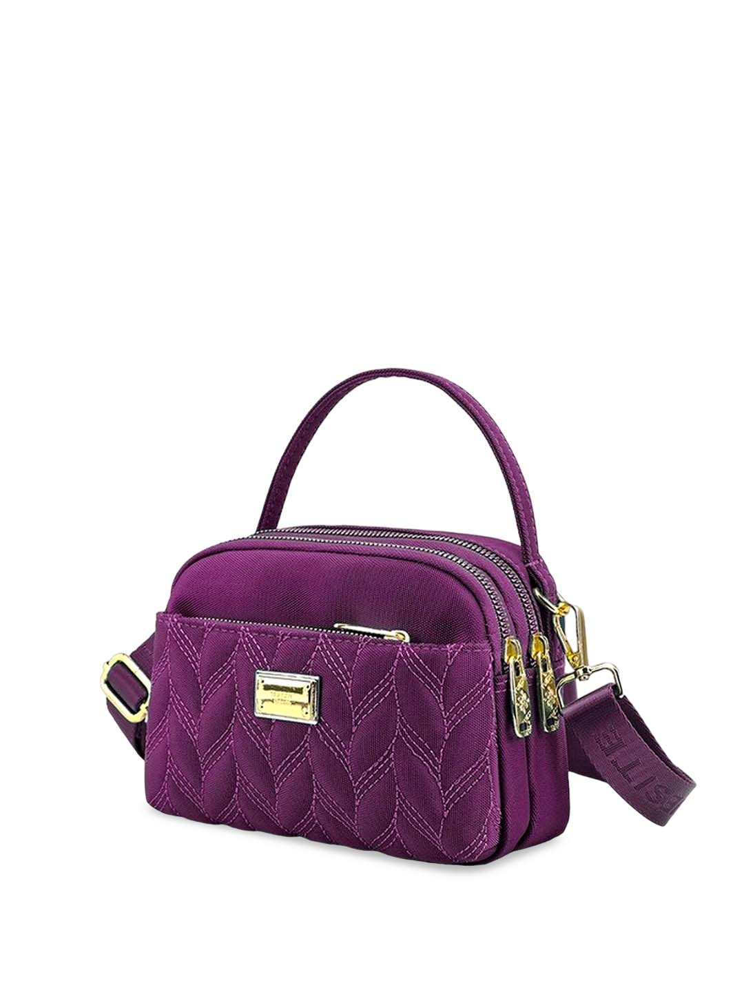 

Diva Dale Embroidered Structured Sling Bag, Purple