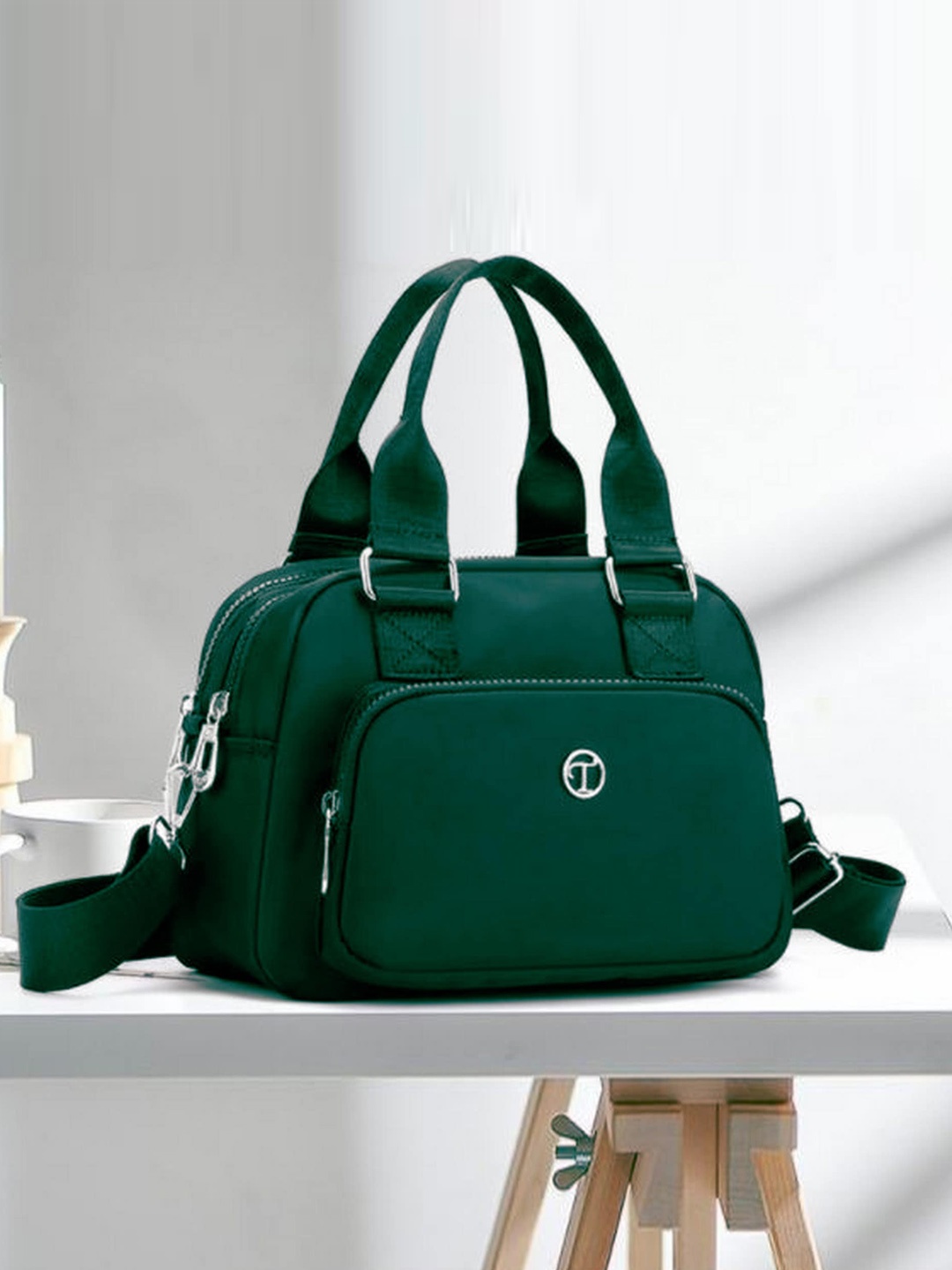 

Diva Dale Oversized Structured Sling Bag, Green