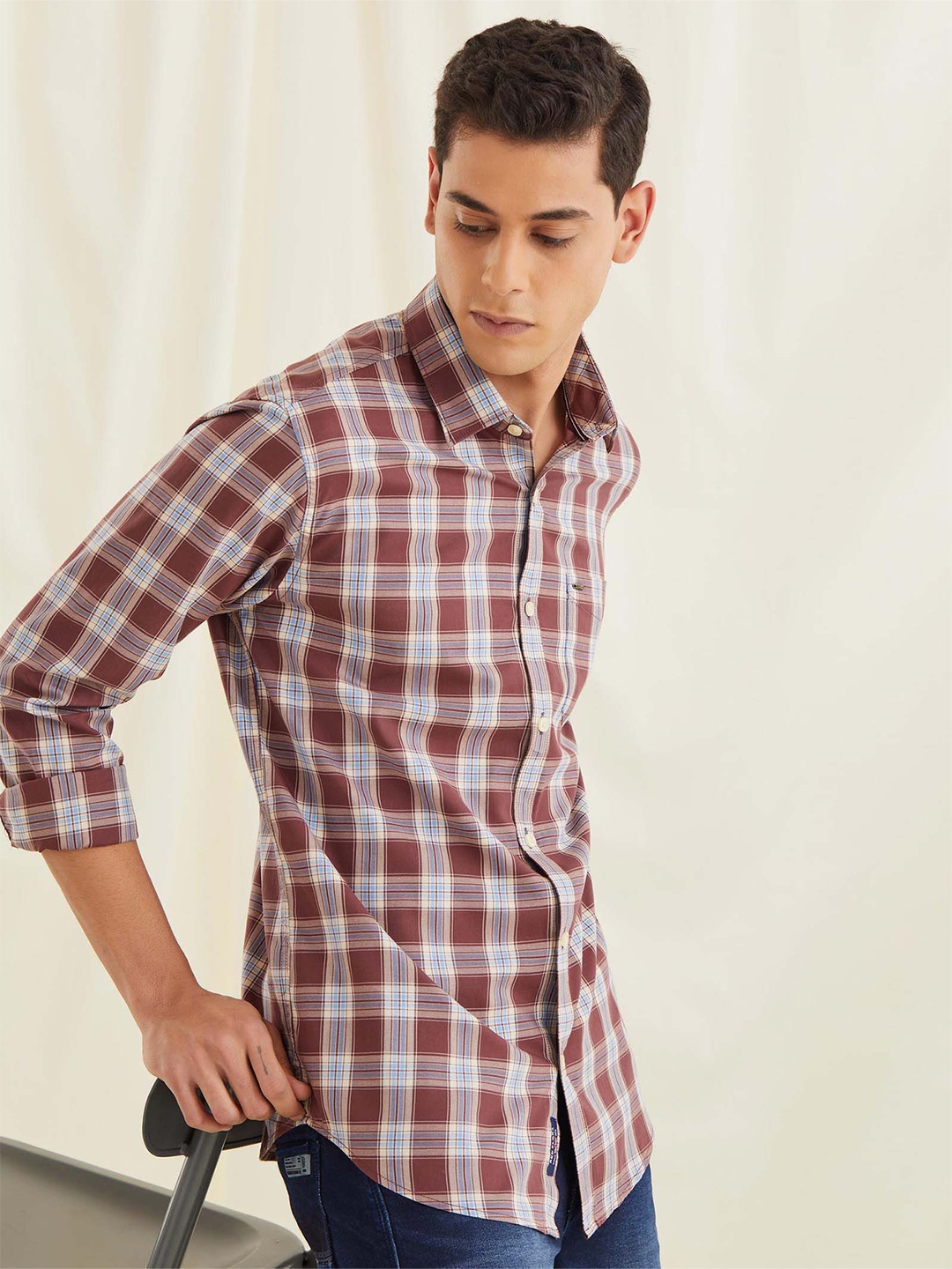 

Red Flame Men Tartan Checks Opaque Checked Casual Shirt, Multi