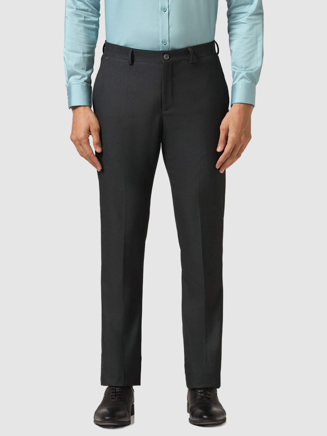 

Blackberrys Men Urban Slim Fit Textured Formal Trouser, Black
