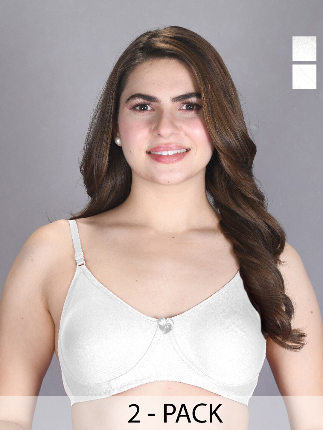 

LUX VENUS Pack Of 2 Full Coverage Cotton Bra, White