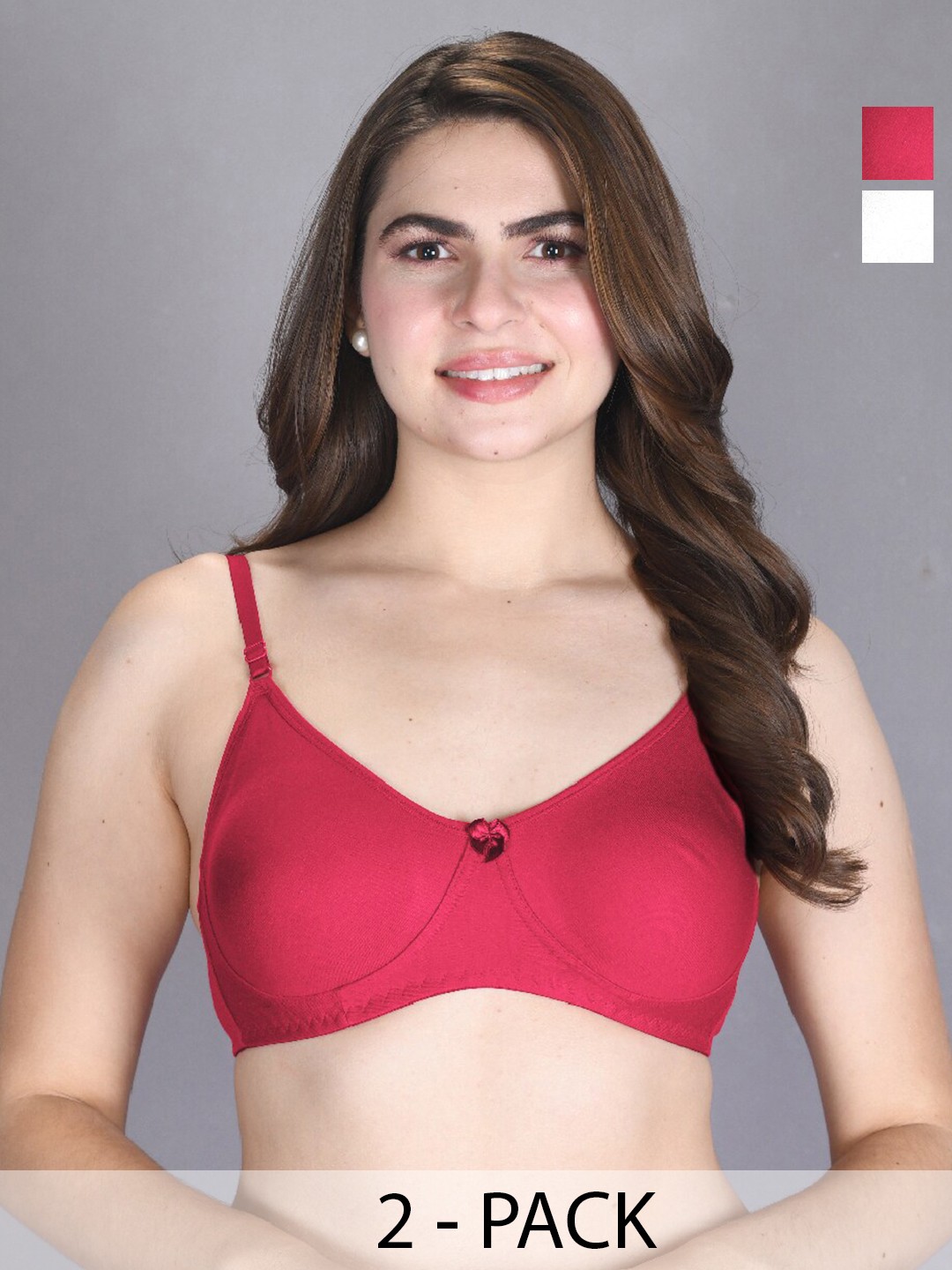 

LUX VENUS Pack Of 2 Full Coverage Cotton Bra, White