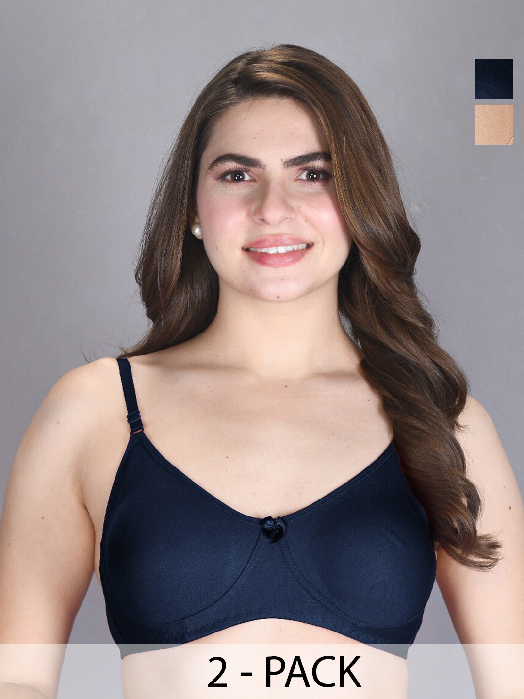 

LUX VENUS Pack Of 2 Full Coverage Cotton Bra, Tan