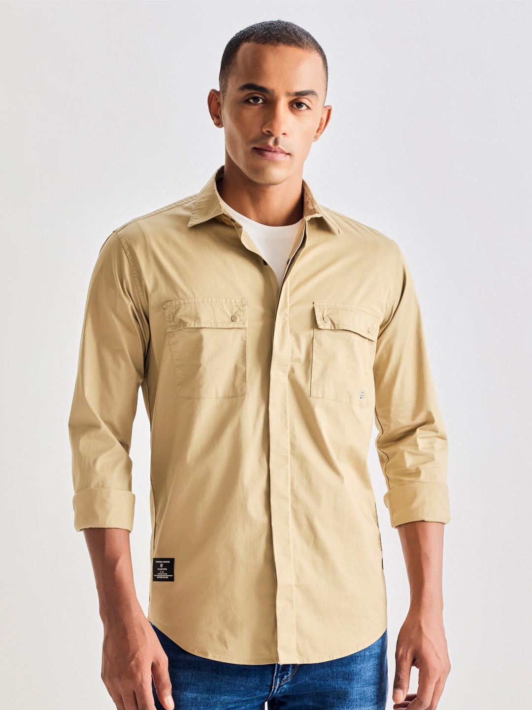 

Red Flame Men Opaque Casual Shirt, Khaki