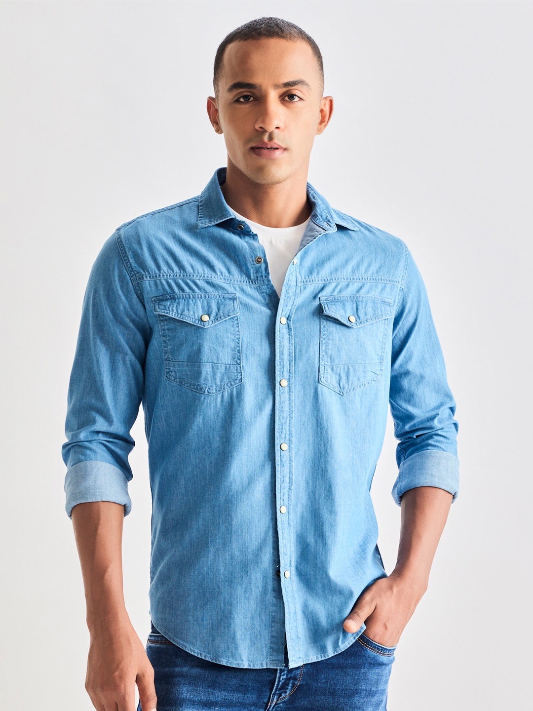 

Red Flame Men Opaque Casual Shirt, Blue