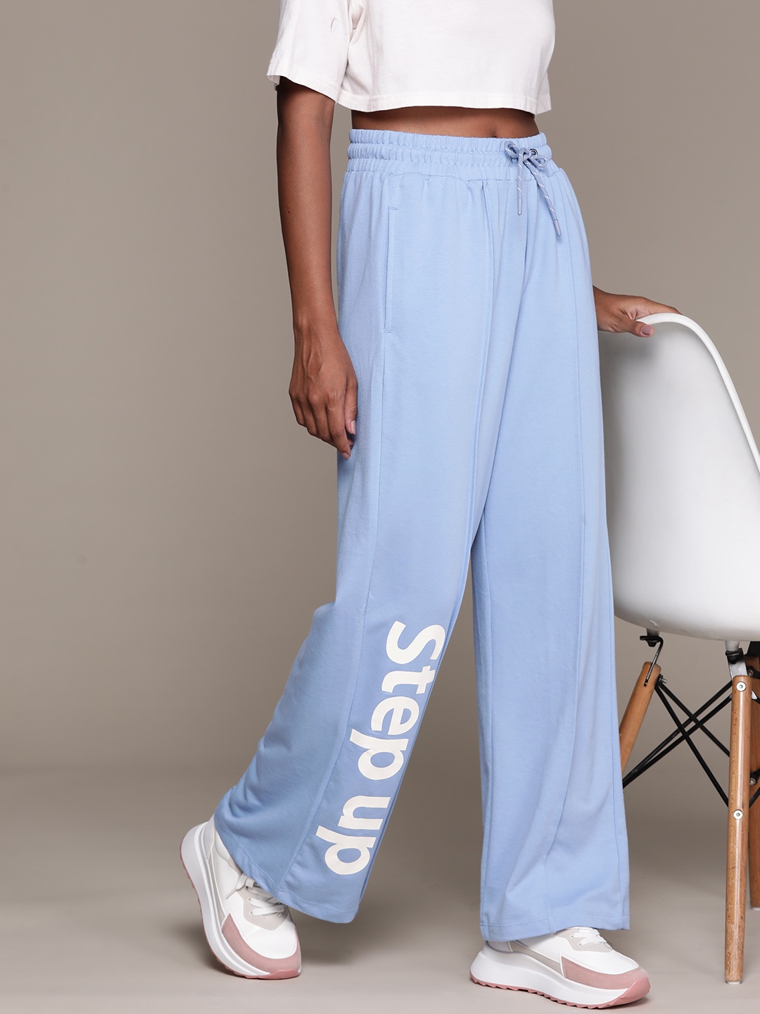 

The Roadster Lifestyle Co. RE/LAX Women Flared Track Pants, Blue