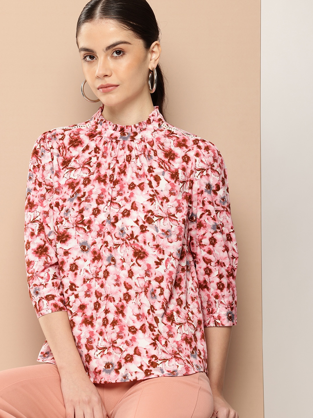 

her by invictus Floral Printed Top, Pink
