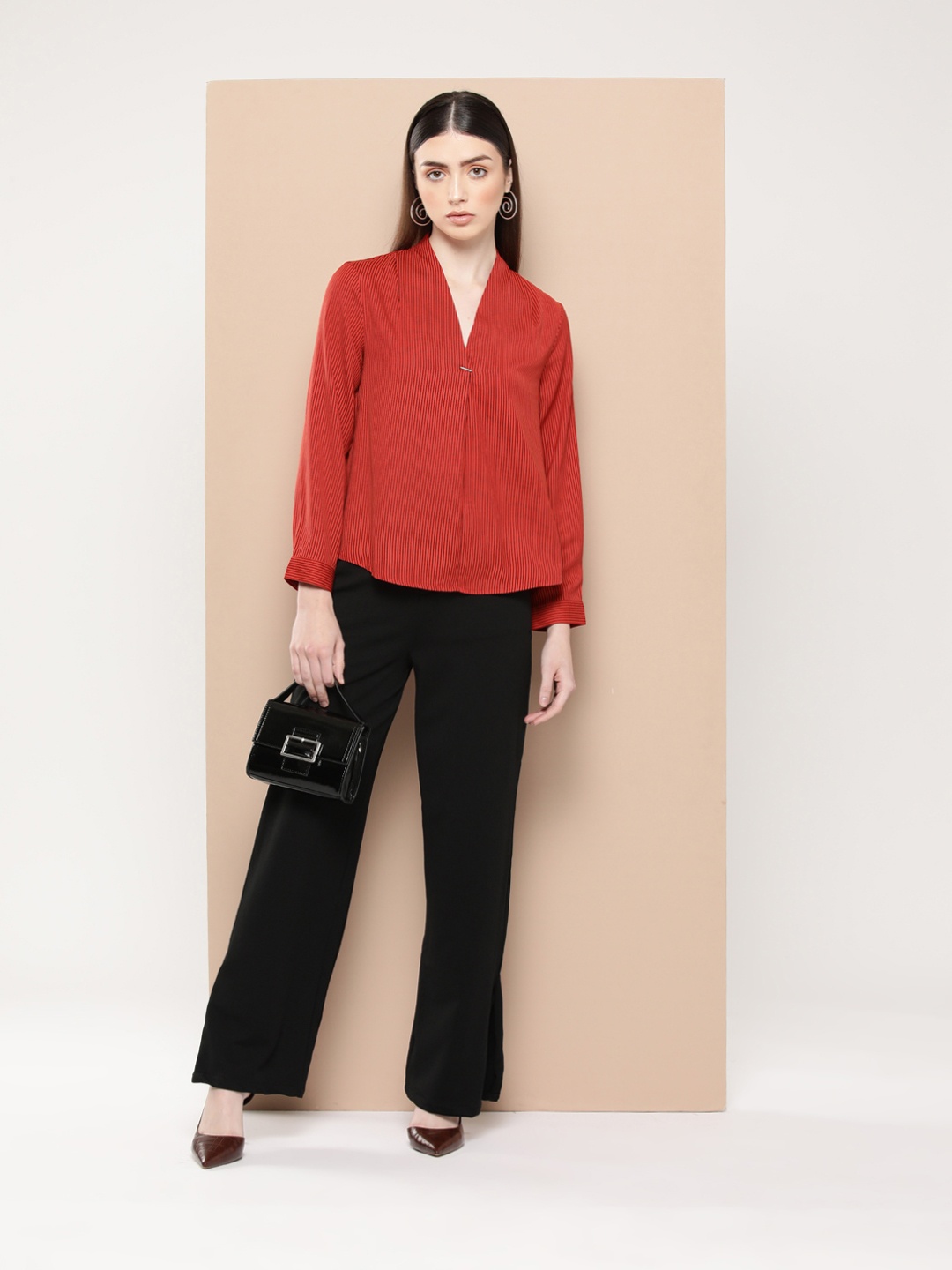 

her by invictus Striped Top, Red