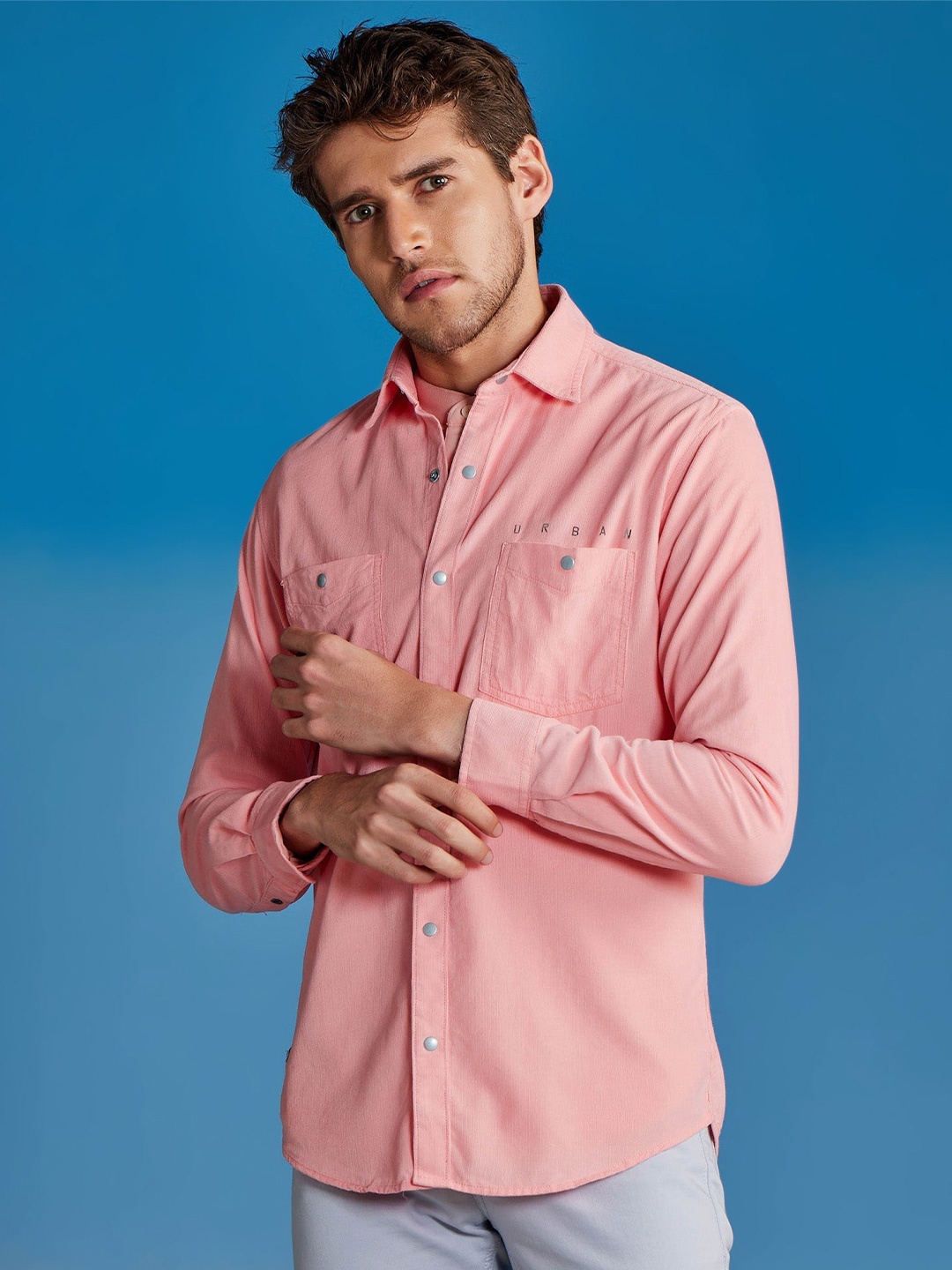 

Red Flame Men Opaque Casual Shirt, Pink