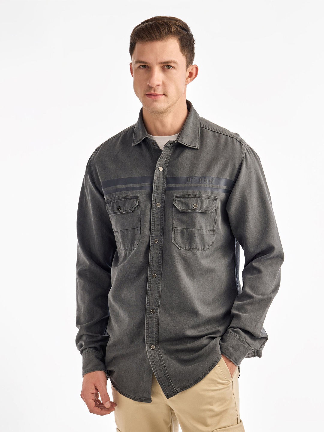 

Red Flame Men Opaque Casual Shirt, Grey