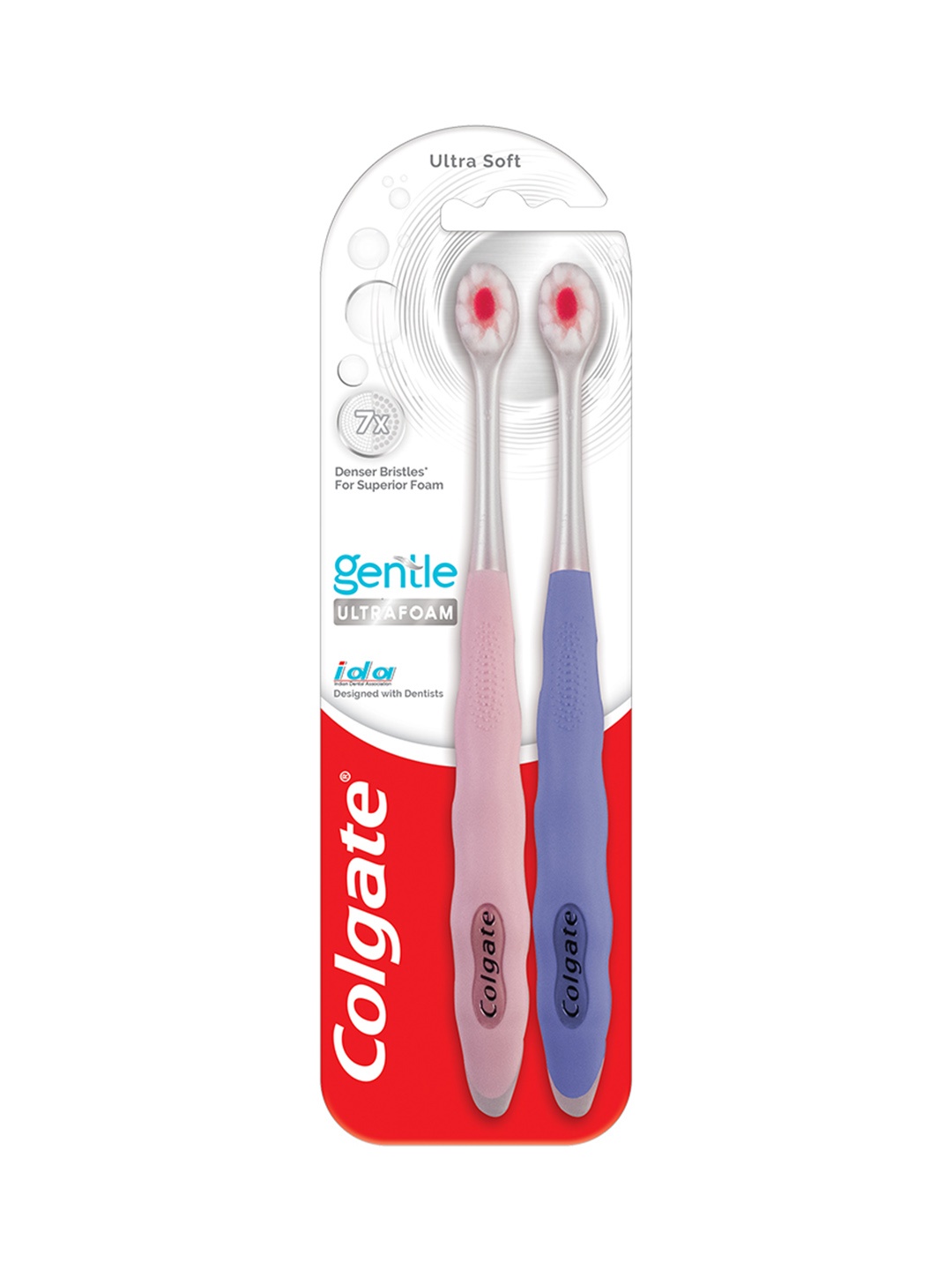 

Colgate 2Pcs Gentle UltraFoam Toothbrush with Ultra Soft Bristles, Multi