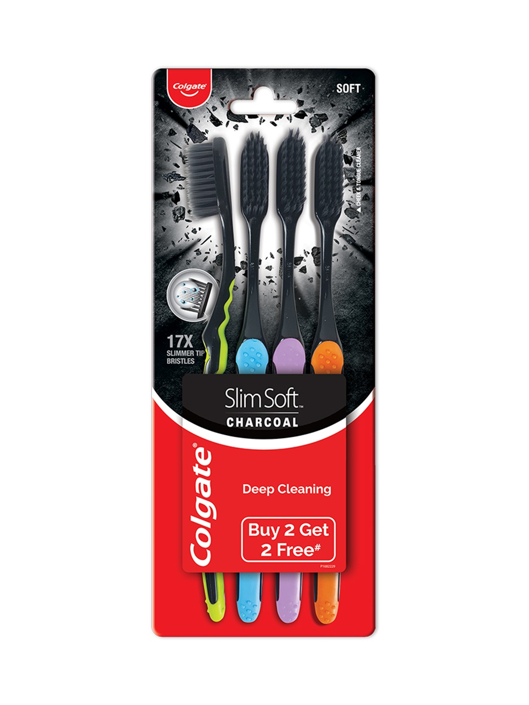 

Colgate Slimsoft Charcoal Manual Toothbrush Combo - Buy 2 Get 2 Free, Black