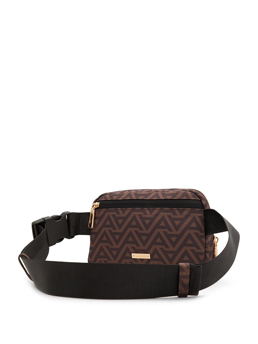 

ALDO Typography Printed Zip Detail Sling Bag, Brown