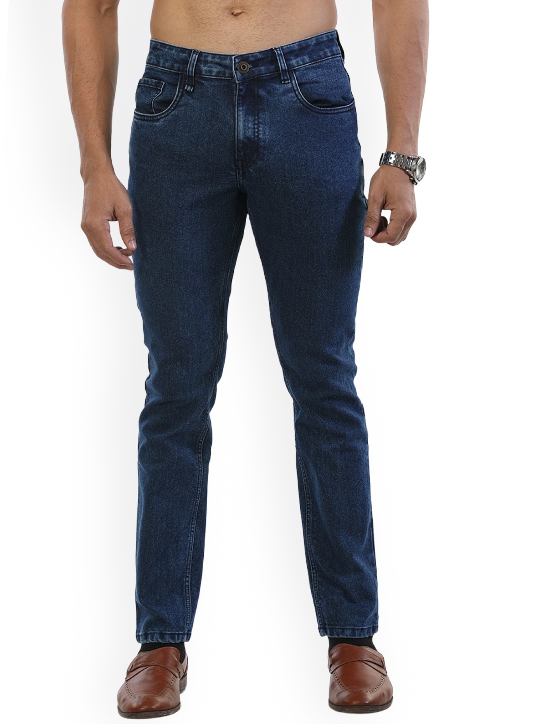 

The Roadster Lifestyle Co. Men Comfort Slim-Fit Clean Look Light Fade Stretchable Jeans, Blue