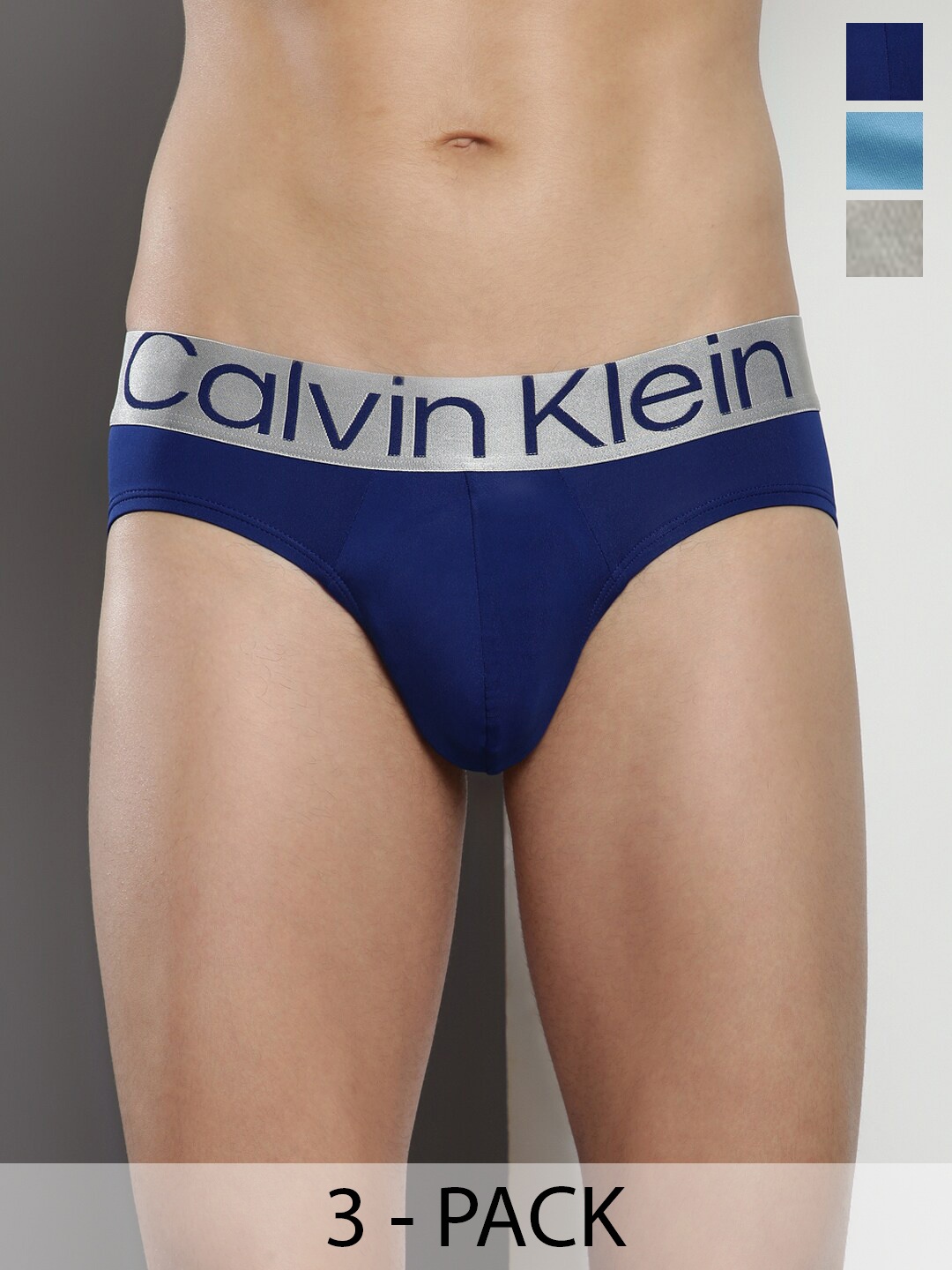 

Calvin Klein Pack Of 3 Mid-Rise Basic Briefs P3-NB3073C7T, Blue