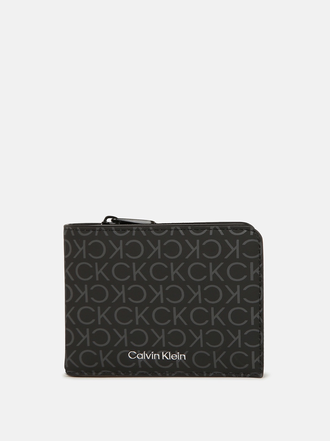 

Calvin Klein Men Printed PU Two Fold Wallet, Black