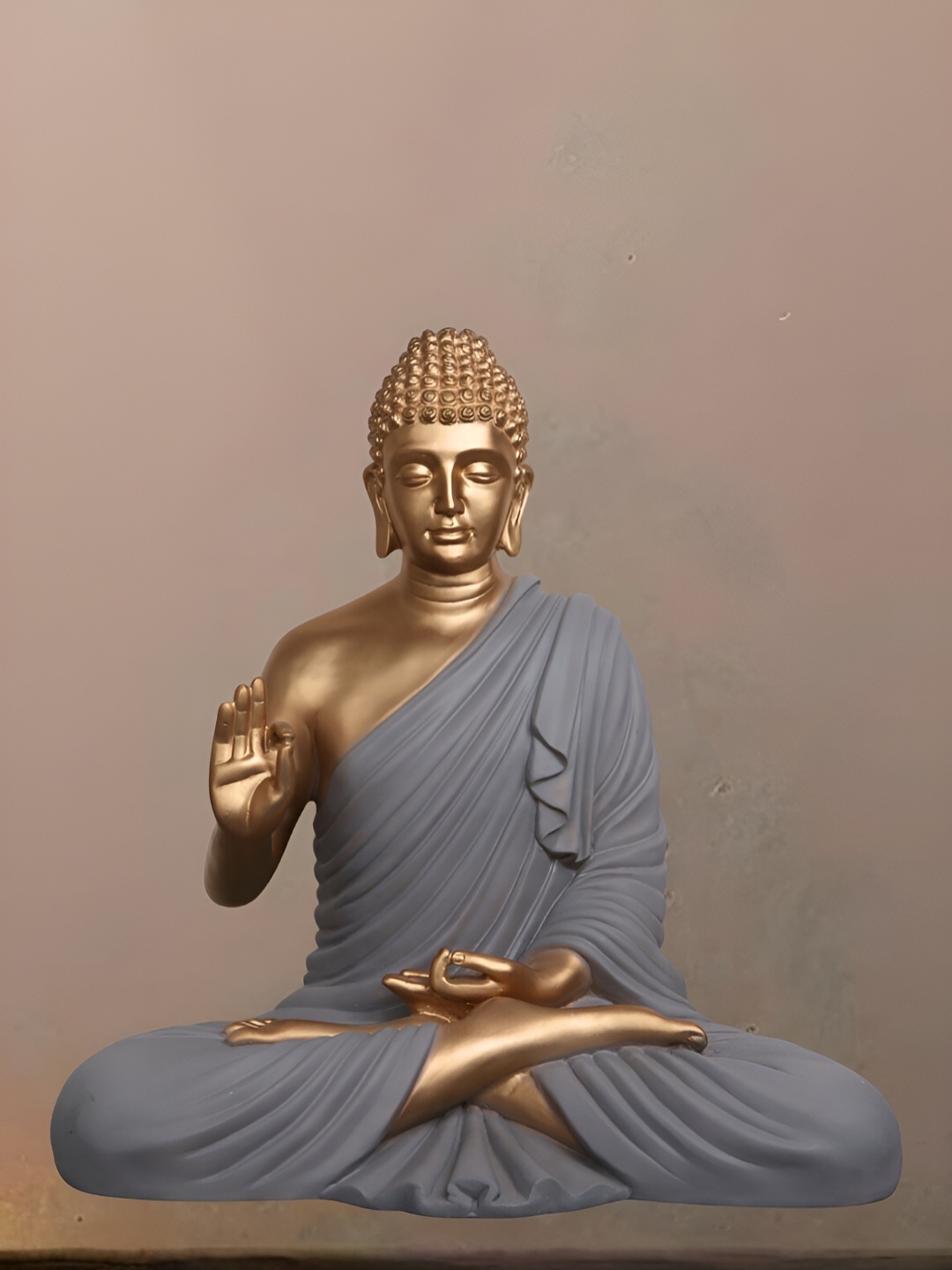 

The Advitya Blue Meditating Buddha Idol Murti Resin Statue Home Decor Showpiece, Grey