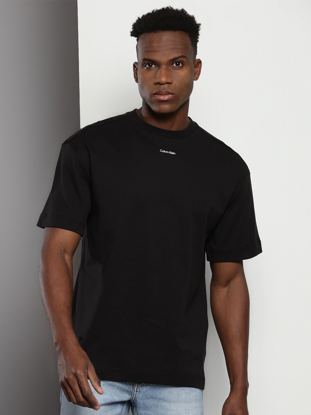 

Calvin Klein Cotton Round Neck Short Sleeves Casual T-shirt, Black