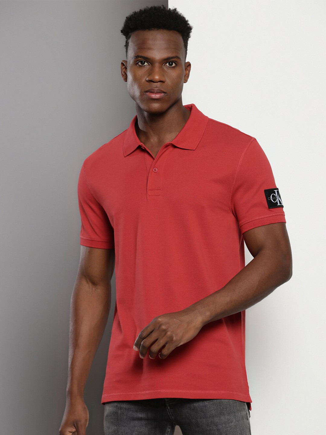 

Calvin Klein Jeans Polo Collar Regular Fit Cotton Casual T-shirt, Maroon