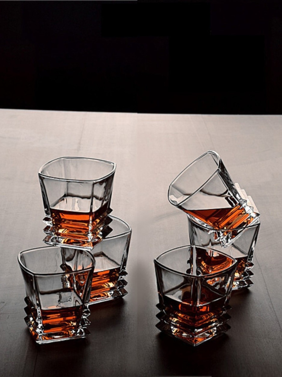 

FINSTER Premium Transparent 6 Pieces Textured Whisky Glass 320 ml Each