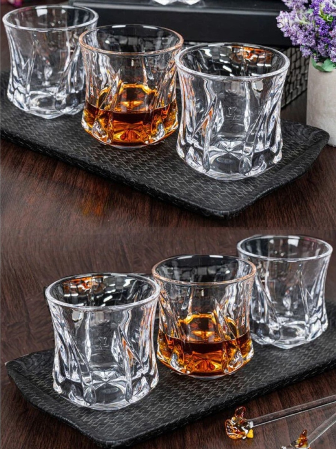 

FINSTER Premium Transparent 6 Pieces Textured Whisky Glasses 310 ml