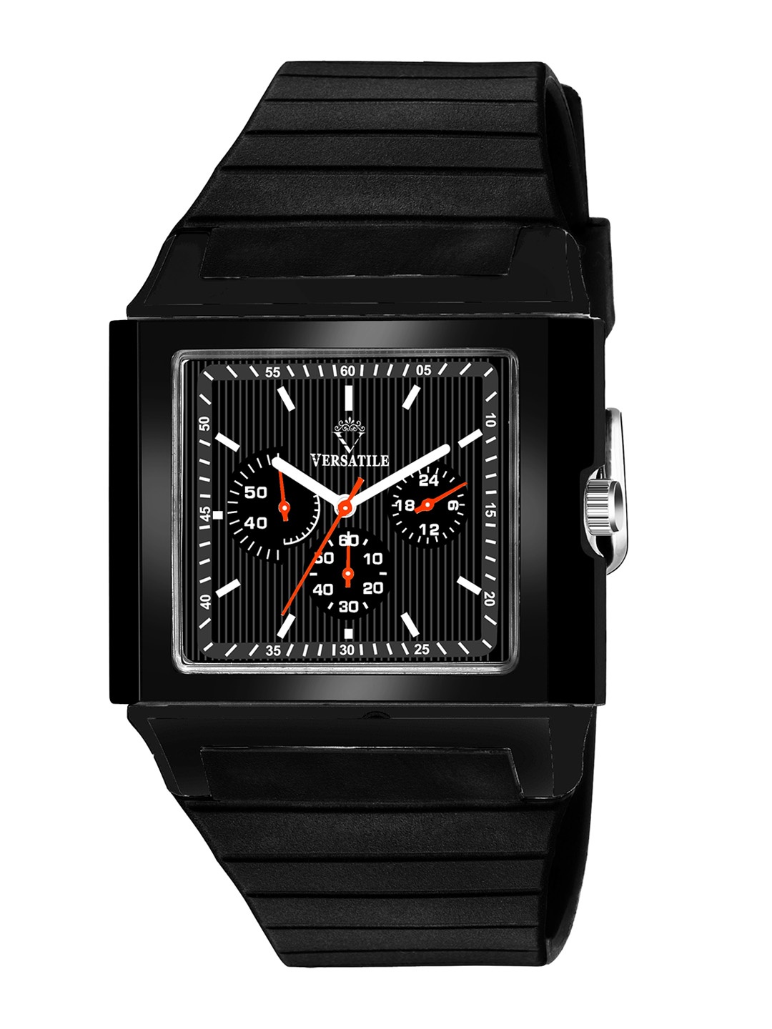 

Versatile Men Textured Straps Analogue Watch-tv, Black