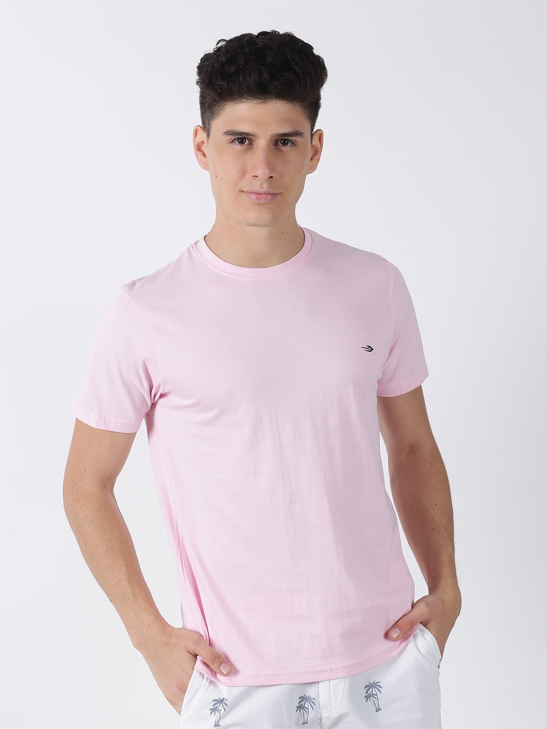 

Red Flame Round Neck Short Sleeve Regular Fit Cotton T-shirt, Pink