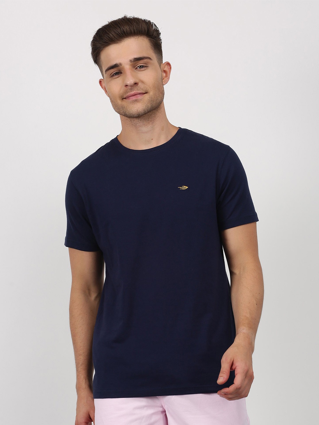 

Red Flame Round Neck Short Sleeve Regular Fit T-shirt, Navy blue