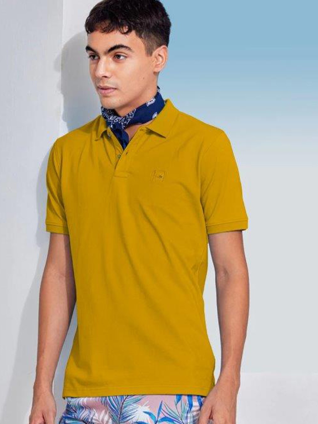 

Red Flame Men Polo Collar T-shirt, Yellow