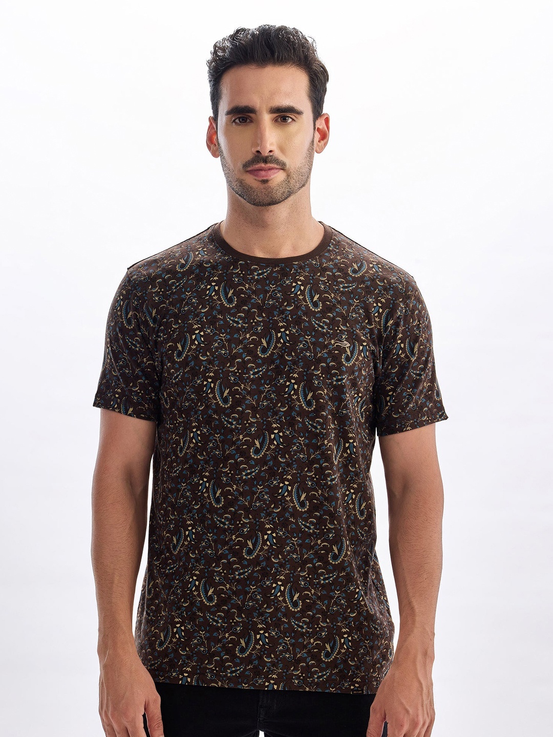 

Red Flame Men Printed Pockets T-shirt, Brown