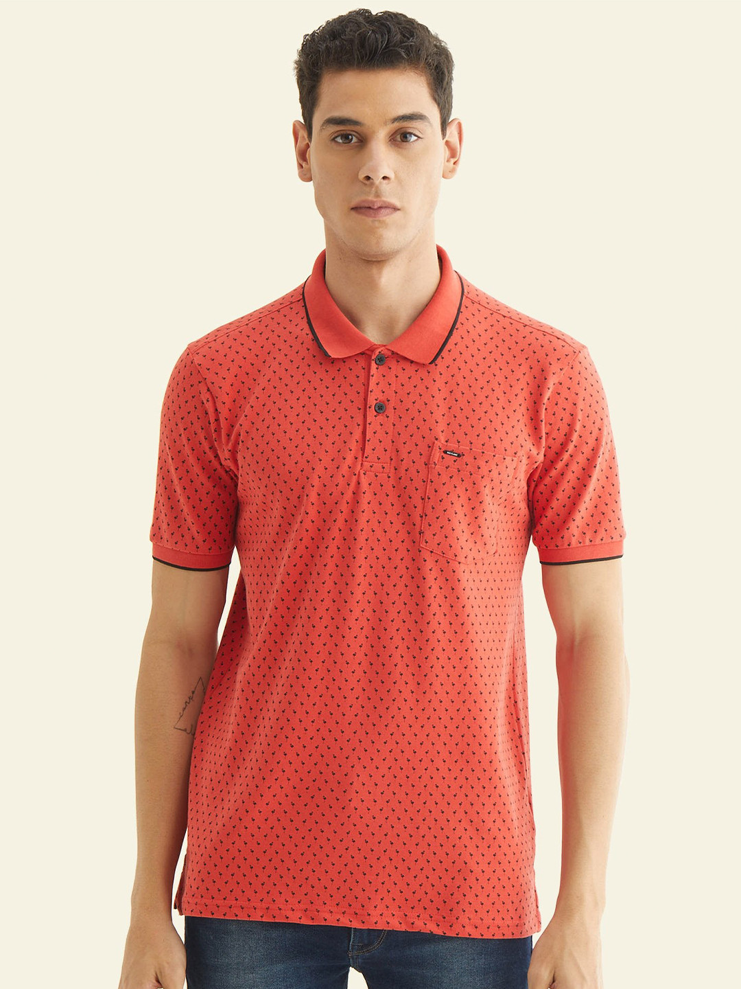 

Red Flame Men Polo Collar T-shirt