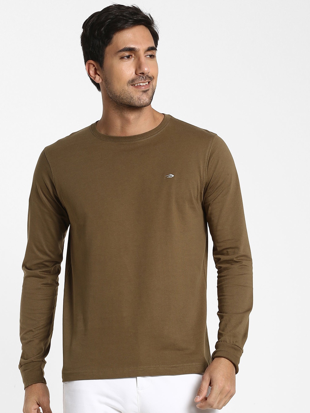 

Red Flame Round Neck Cotton T-shirt, Olive