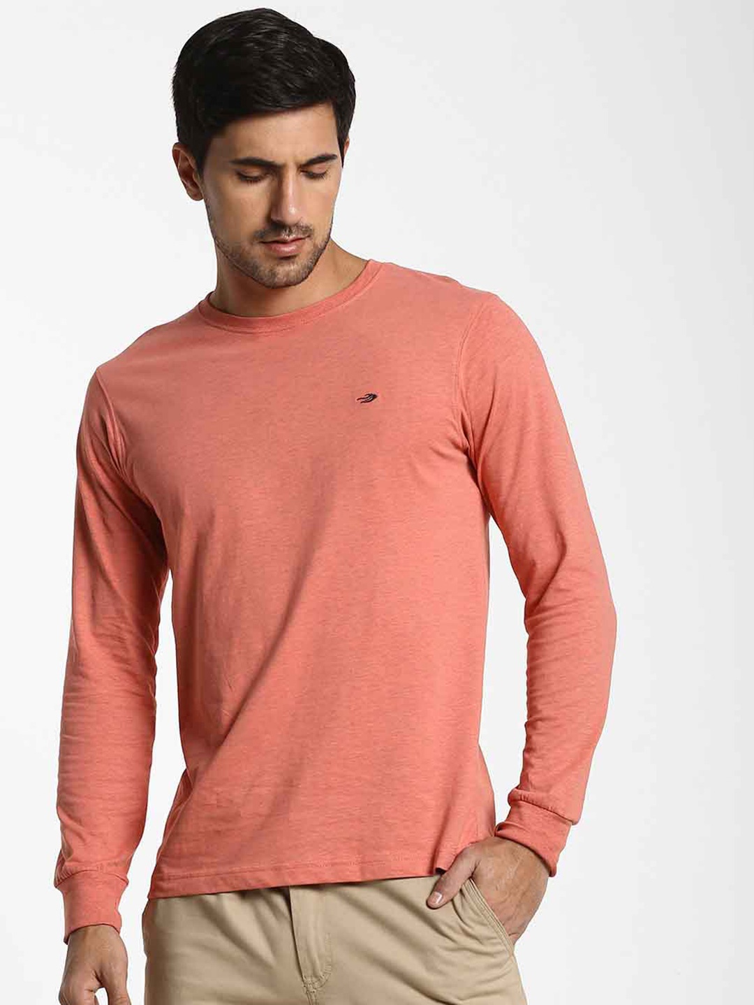

Red Flame Round Neck Cotton T-shirt, Orange