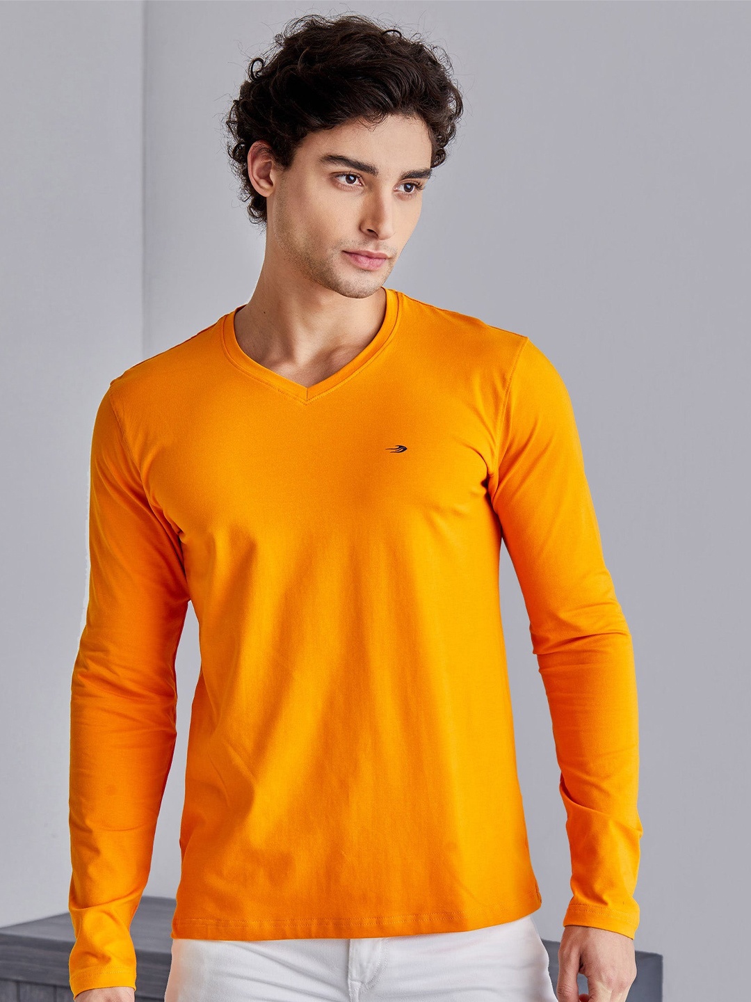 

Red Flame Men V-Neck T-shirt, Orange