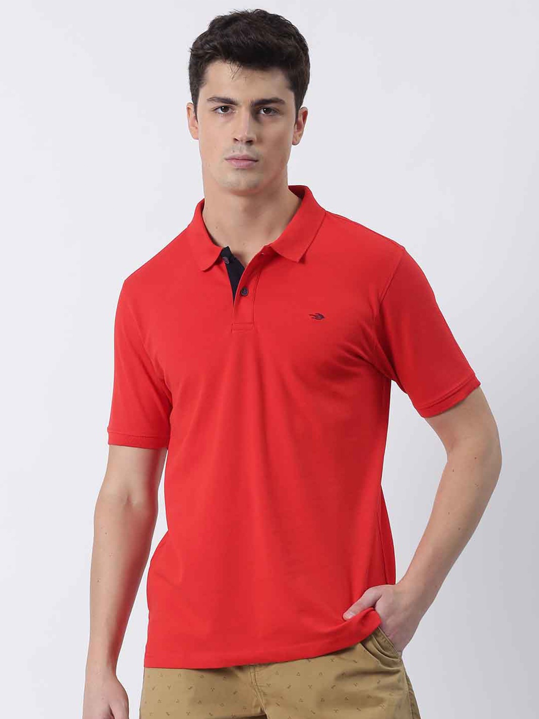 

Red Flame Polo Collar Short Sleeves Regular Fit Cotton Casual T-shirt, Coral