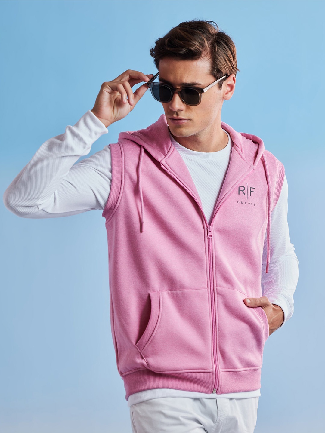 

Red Flame Men Hooded Sweatshirt, Pink