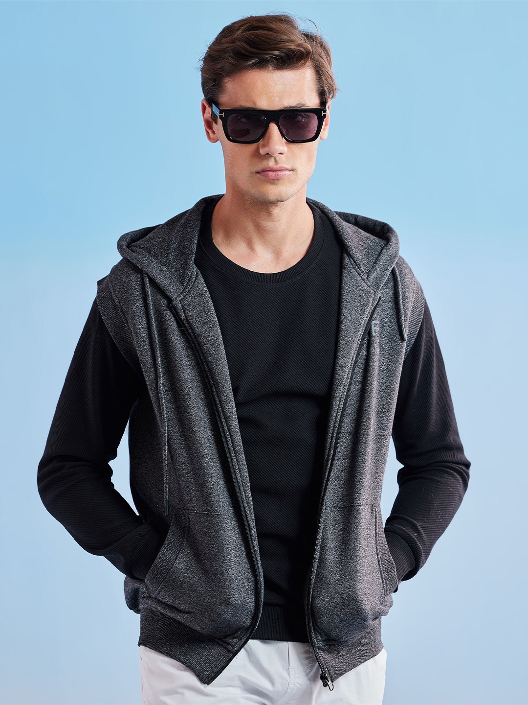 

Red Flame Men Hooded Sweatshirt, Black
