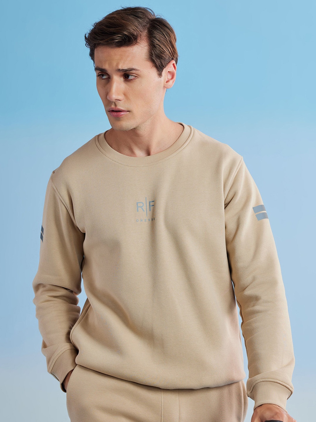 

Red Flame Round Neck Long Sleeves Pullover Sweatshirt, Khaki