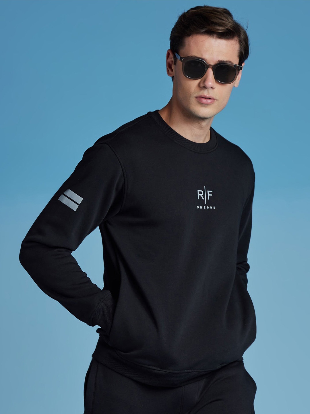 

Red Flame Men Sweatshirt, Black