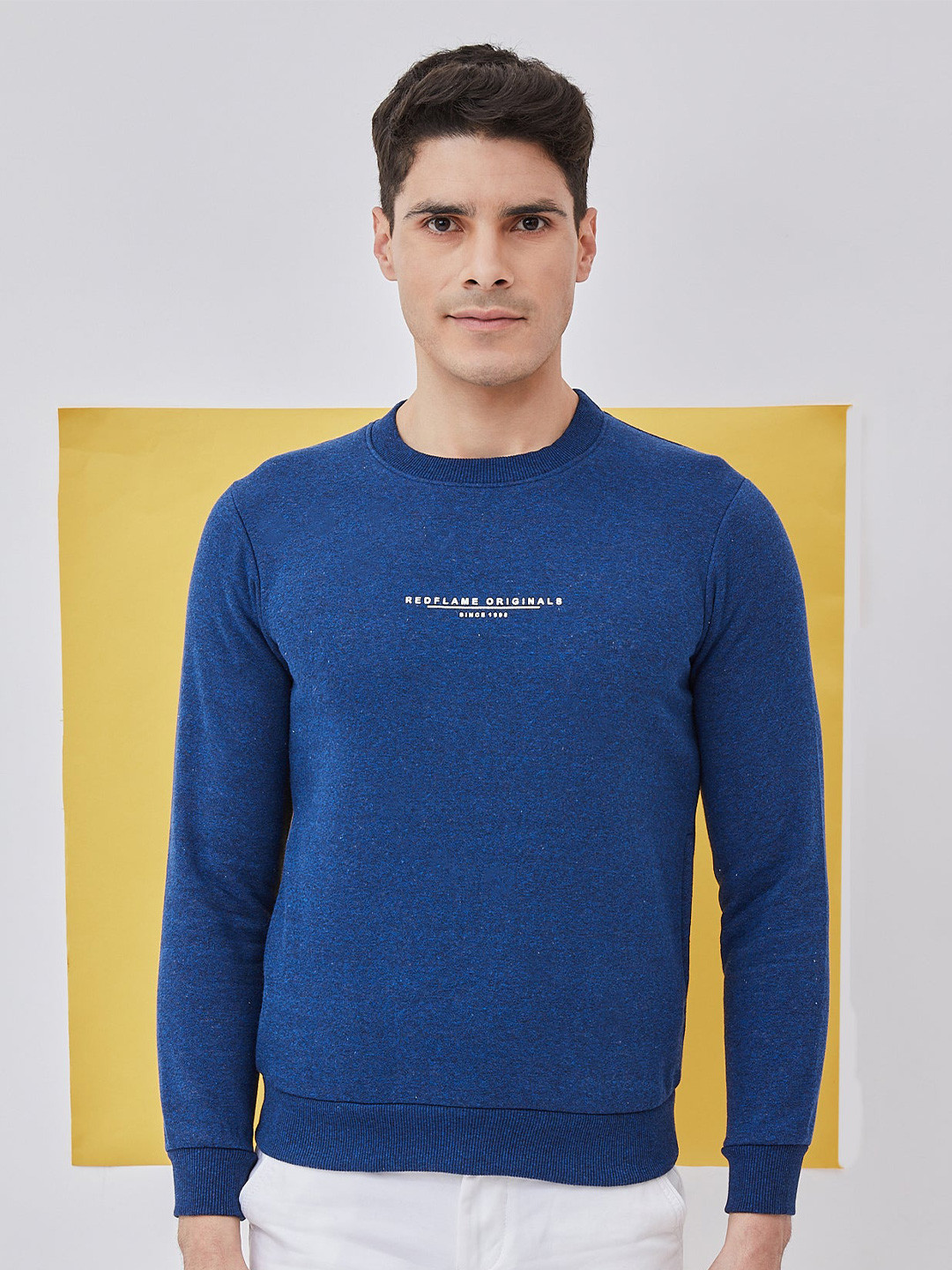

Red Flame Men Sweatshirt, Blue