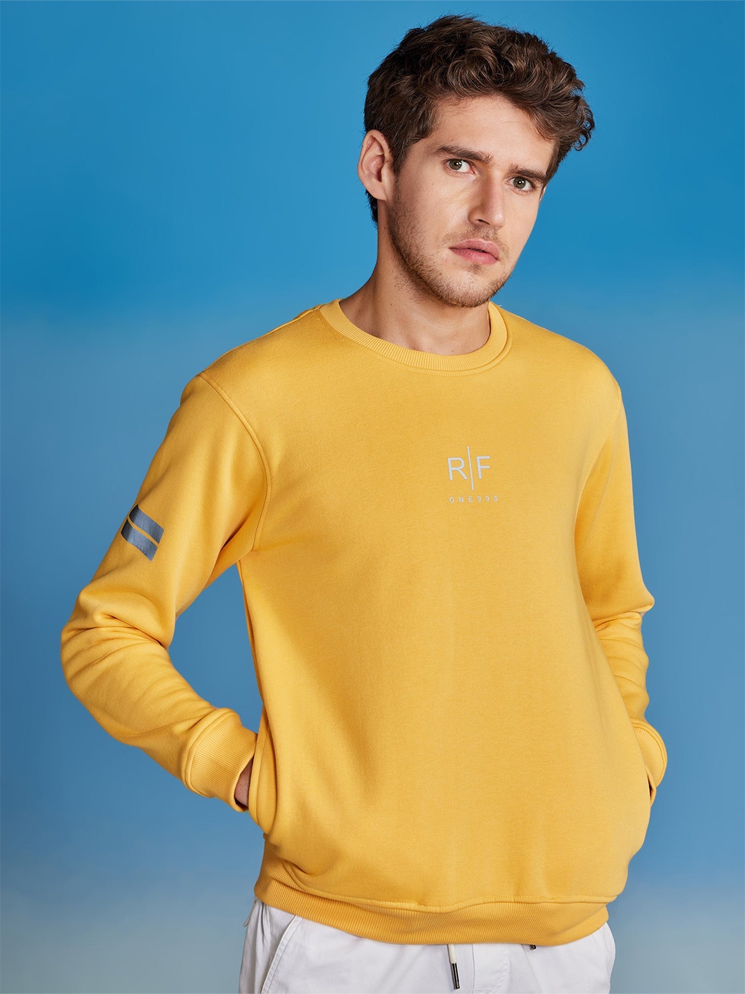 

Red Flame Men Sweatshirt, Yellow