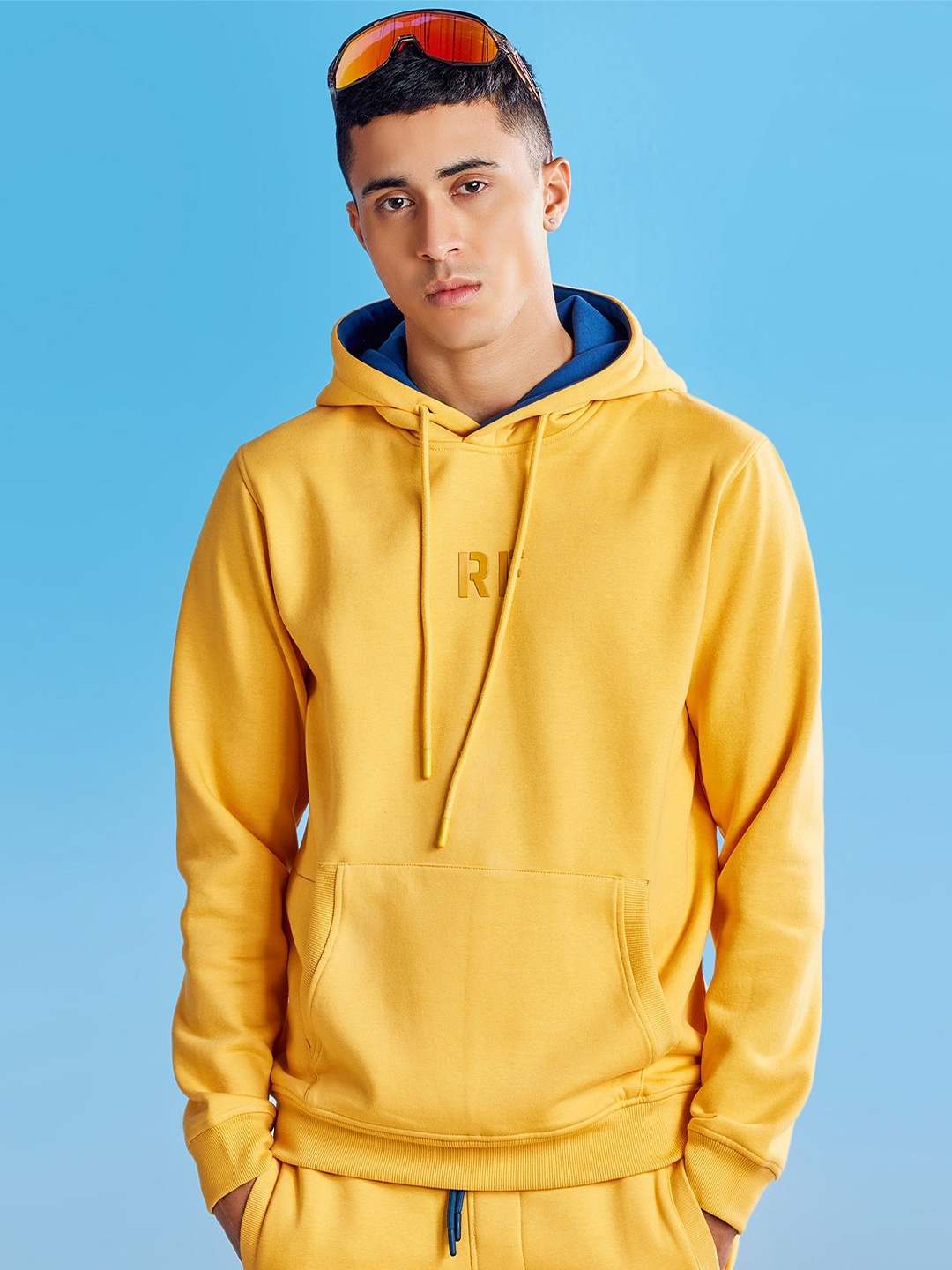 

Red Flame Men Hooded Sweatshirt, Yellow