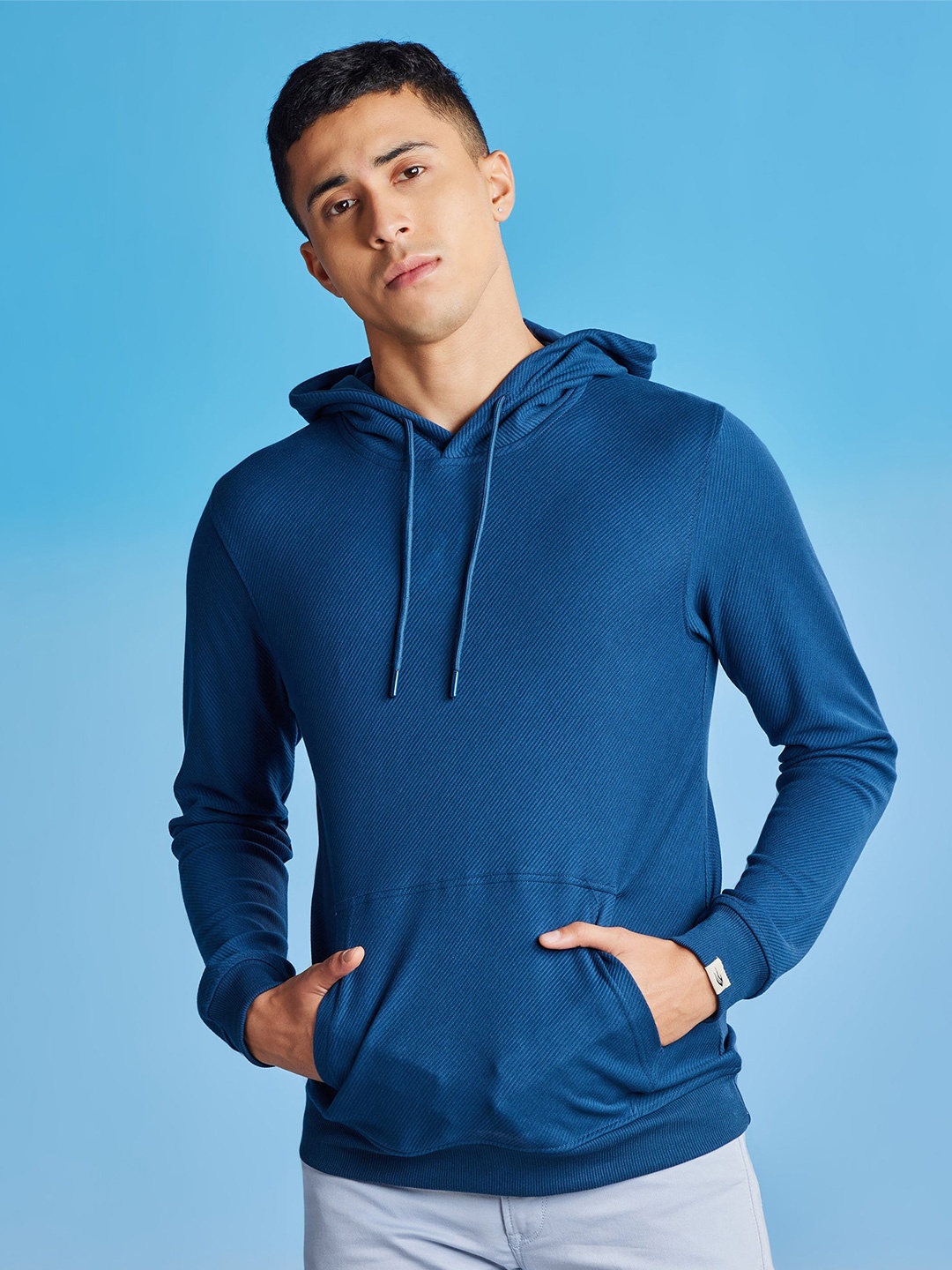 

Red Flame Men Hooded Sweatshirt, Blue