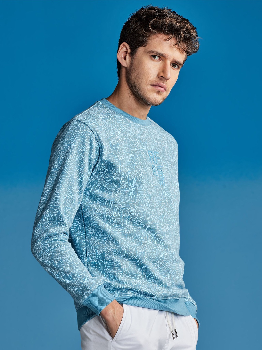 

Red Flame Men Sweatshirt, Blue