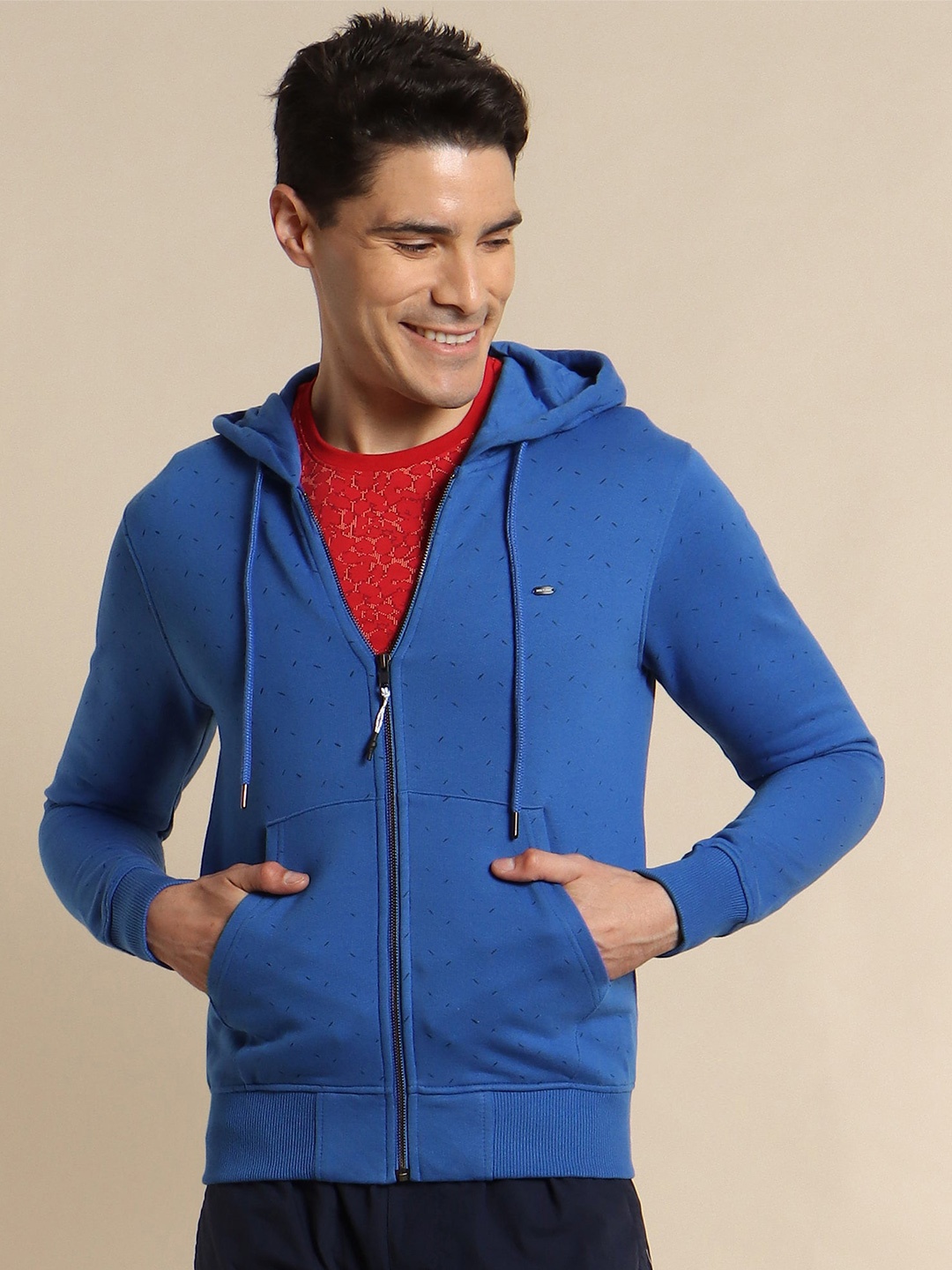 

Red Flame Long Sleeves Hooded Pullover Sweatshirt, Blue